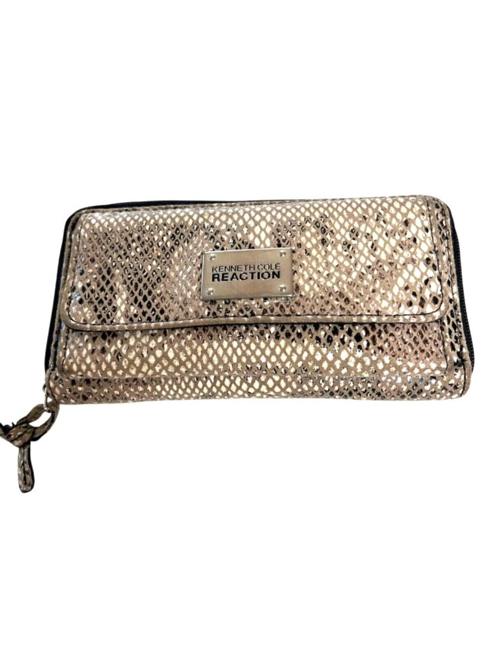 Kenneth Cole Reaction Beige Snake Print Wallet